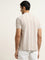 WES Casuals Beige Striped Slim-Fit Polo T-Shirt