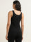 Wunderlove Black Ribbed Textured Cotton Blend Camisole