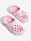 Yellow Light Pink Starfish Applique-Detailed Clogs