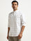 WES Casuals Taupe Checks Design Relaxed-Fit Cotton Shirt