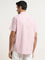 WES Casuals Pink Striped Relaxed-Fit Cotton Shirt