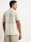 WES Casuals Beige Striped Relaxed-Fit Polo T-Shirt