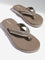 LUNA BLU Taupe Stripe Detailed Flip-Flops