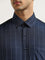 WES Formals Indigo Checks Printed Slim-Fit Cotton Shirt