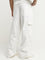 Nuon White Cargo-Style Relaxed - Fit Mid - Rise Jeans