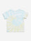 HOP Kids Yellow & Mint Tie-Dye Text Embellished Cotton T-Shirt