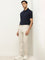 WES Casuals Navy Striped Relaxed-Fit Polo T-Shirt