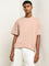 Studiofit Peach Solid Relaxed-Fit T-Shirt