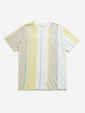 Y&F Kids Yellow Striped Design T-Shirt