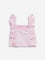 HOP Kids Pink Schiffli Design Ruffled Cotton Top