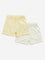 HOP Baby Yellow Lion Printed Mid-Rise Shorts - Pack of 2