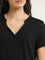 Wunderlove Black Ribbed Textured Top