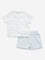 HOP Baby Light Blue Fruit Printed Cotton Shirt with Shorts Set