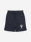 HOP Kids Navy Text Design Mid-Rise Cotton Shorts