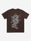 Y&F Kids Dark Brown Dragon Printed Cotton T-Shirt