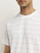 WES Lounge White Stripe Printed Relaxed-Fit T-Shirt