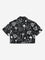 Y&F Kids Black Tropical-Inspired Cotton Shirt