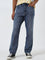 Nuon Blue Washed Mid - Rise Relaxed - Fit Jeans