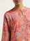 Utsa Coral Geometrical Design A-Line Kurta