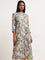 Utsa Multicolour Foliage Print A-Line Kurta