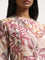 Utsa Pink Foliage Design A-Line Kurta