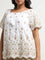 Gia White Floral Embroidered Blouse