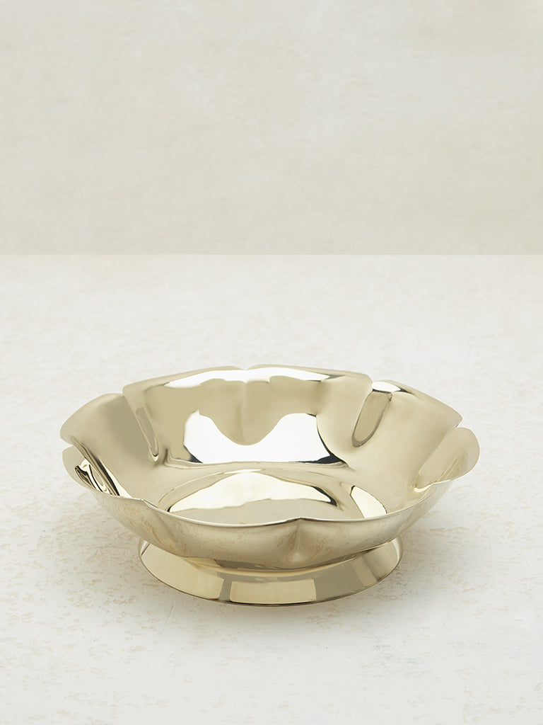 Westside Home Gold Scallop Design Bowl- Large