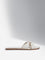 LUNA BLU Ivory Cross Strap Buckle Slides