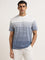 WES Lounge Blue Stripe Design Relaxed-Fit T-Shirt