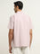 WES Casuals Dusty Pink Striped Relaxed-Fit Cotton Shirt