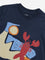 HOP Kids Navy Printed and Embellished Cotton T-Shirt