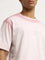 Studiofit Light Pink Text Design Relaxed-Fit T-Shirt