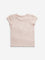 HOP Kids Peach Embellished Anchor Cotton T-Shirt