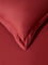 Westside Home Dark Red Solid Single Bed Fitted Sheet and Pillowcase Set