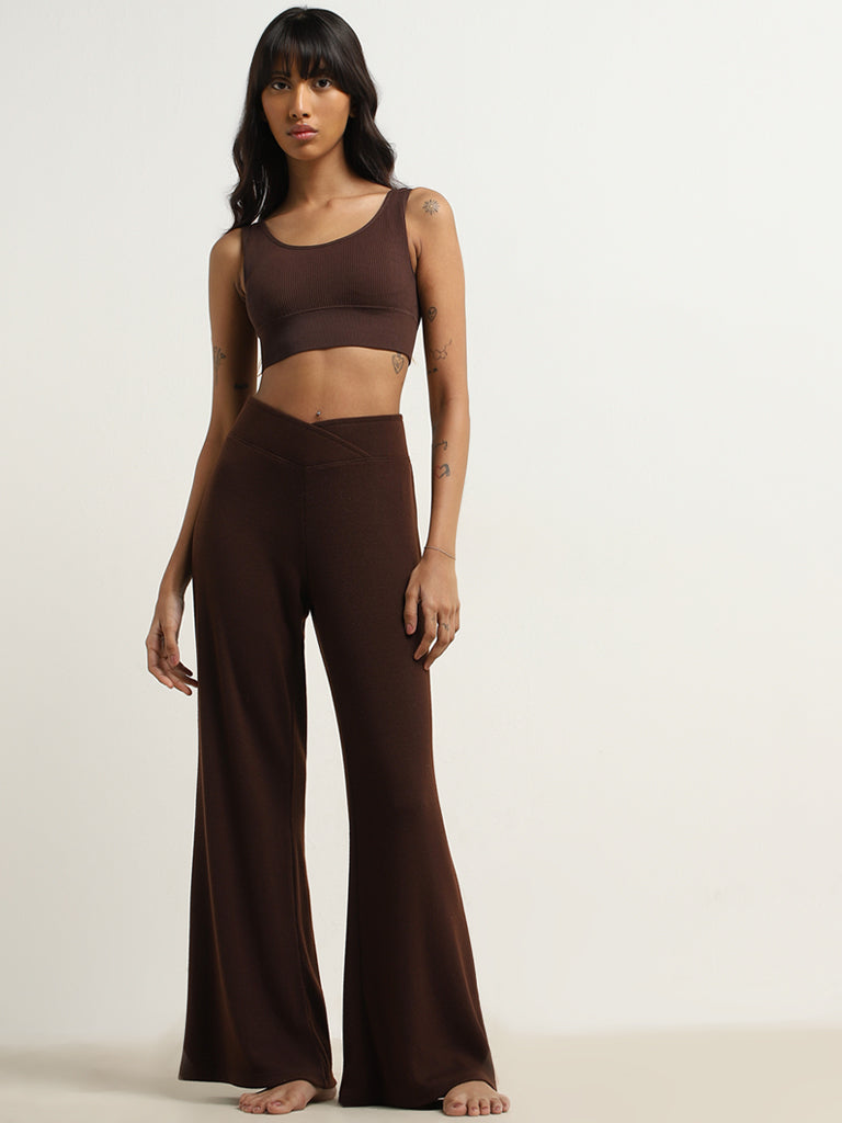 Superstar Brown Ribbed Textured Padded Bralette