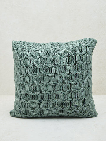 Westside Home Dusty Blue Knit Textured Cushion Cover