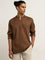 ETA Brown Solid Resort-Fit Cotton Shirt