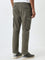 WES Casuals Olive Cargo-Style Relaxed-Fit Mid-Rise Cotton Blend Chinos