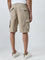 WES Casuals Khaki Relaxed-Fit Mid-Rise Cotton Cargo Shorts