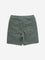 HOP Kids Olive Solid Mid-Rise Denim Shorts