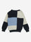 HOP Kids Black & Blue Colour Block Applique Cotton Sweater