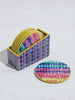 Westside Home Multicolour Abstract Design Coaster with Stand (Set of 6)