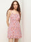 Nuon Pink Floral Pleated A-Line Dress