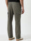 WES Casuals Olive Relaxed-Fit Mid-Rise Cotton Blend Pants