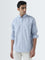 WES Casuals Blue Striped Design Relaxed-Fit Cotton Shirt