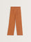 LOV Rust High-Rise Blended Linen Trousers