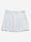 Y&F Kids White Box Pleated Mid-Rise Denim Skirt