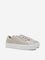 LUNA BLU Taupe Textured Lace-Up Sneakers