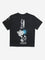 Y&F Kids Black Graphic Printed Cotton T-Shirt