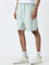 Nuon Mint Solid Relaxed-Fit Mid-Rise Cotton Blend Shorts